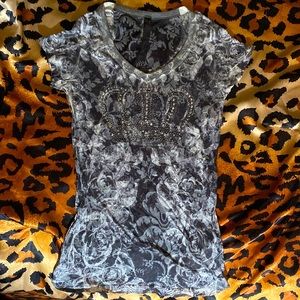 🥀2000s rhinestone shirt🥀